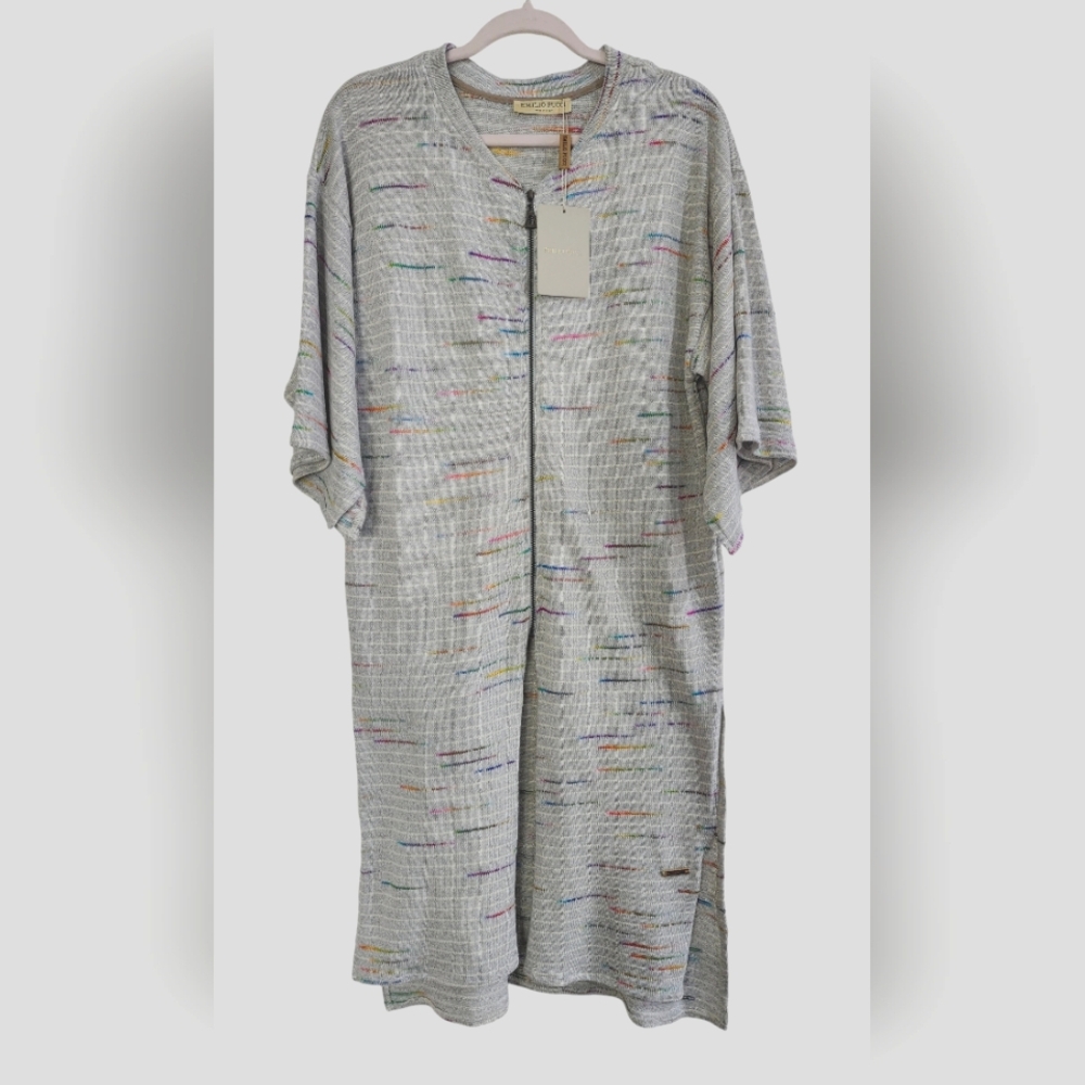 Emilio Pucci Zip Front Grey Cardigan size L
